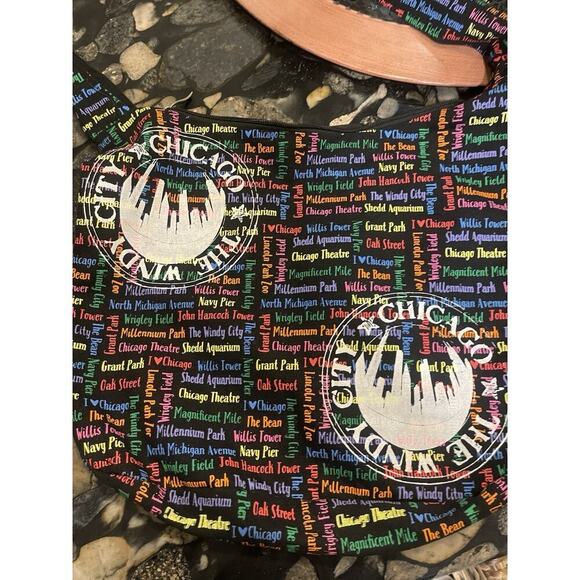 New Vintage Chicago Boutique, Tourist Tote Bag The Windy City Vinyl 15.5 X 14" - Picture 8 of 8
